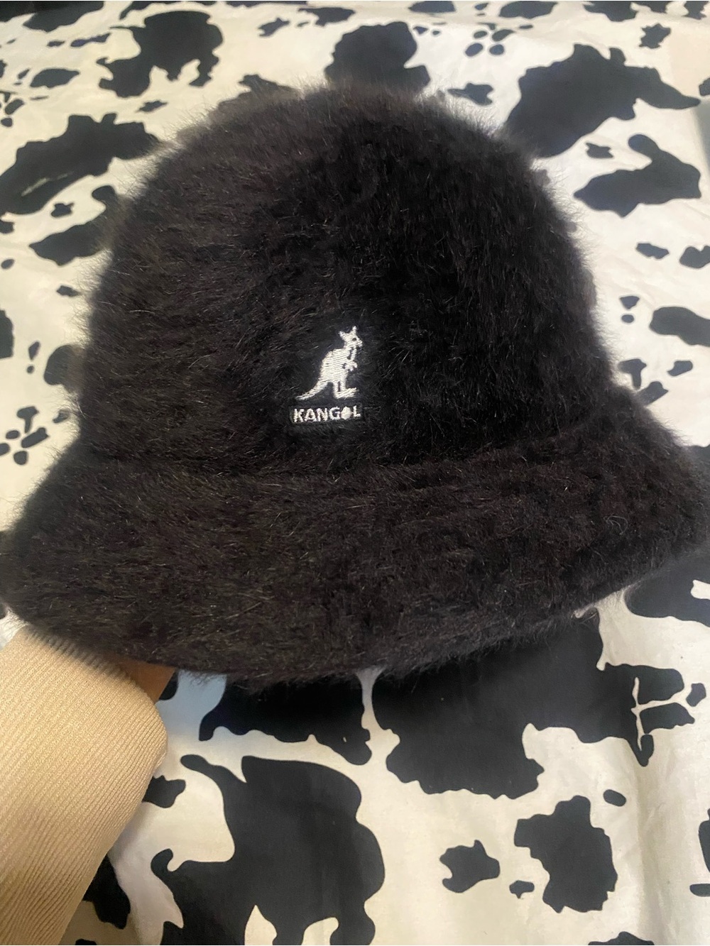 Kangol Black Furgora Plush Bucket Hat
